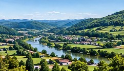 Vallée verdoyante traversée par la rivière